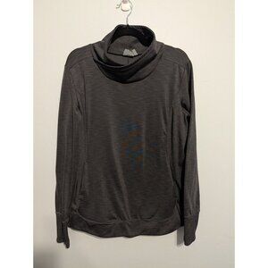 Athleta Womens Medium Charcoal Pull Over Sweatshirt Athleisure thumb holes